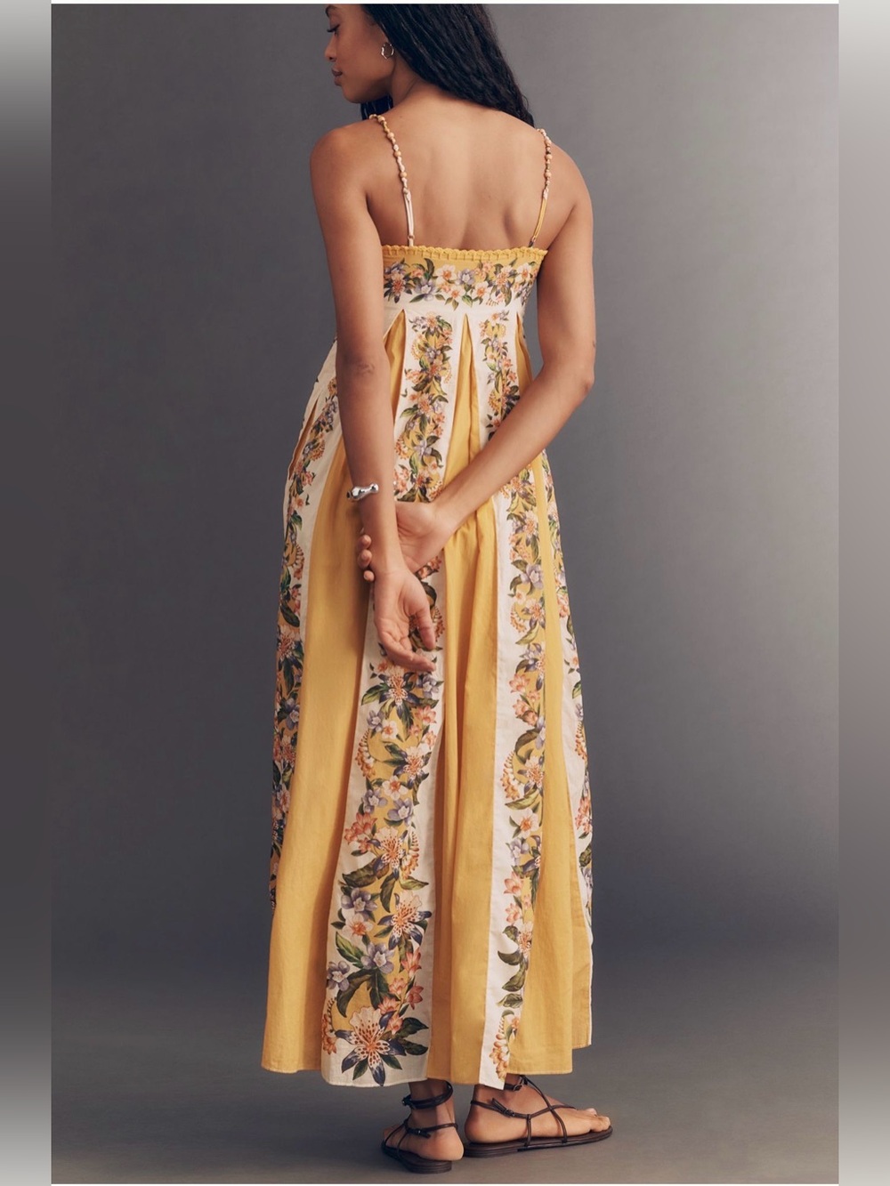 Farm Rio Sand Hilo Sleeveless A-Line Maxi Dress - Picture 5 of 6